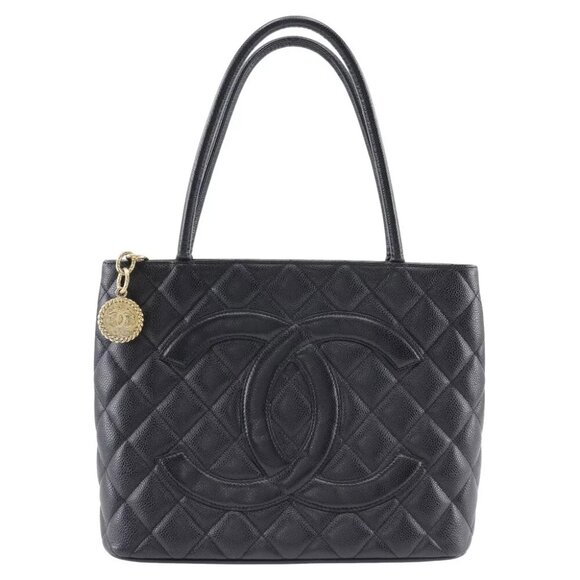CHANEL Medallion Tote Tote Bag A01804 black Caviar skin Women - Picture 1 of 9